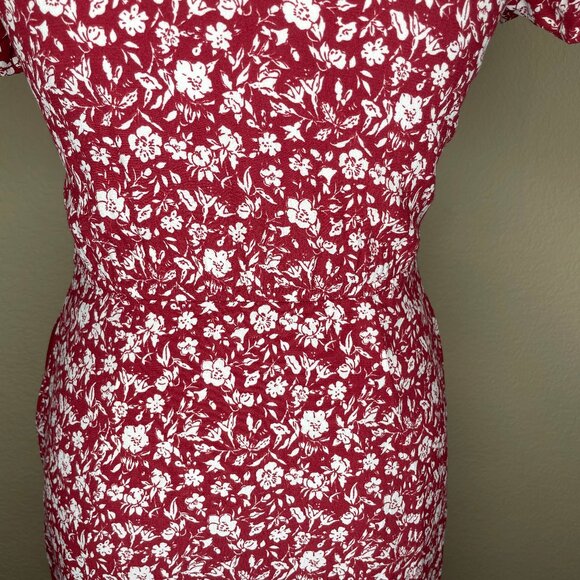 Abercrombie & Fitch Floral Orange Button Up Tie Waist Midi Dress Sz XST Coquette - Picture 6 of 12